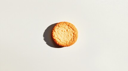 Poster - A Single Round Cookie on a White Surface