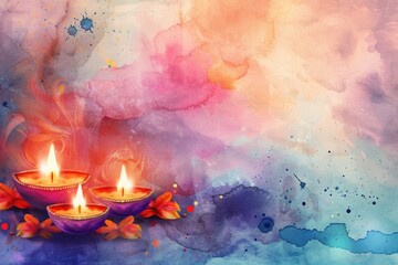 Poster - Lit candles on a wooden table in a warm setting
