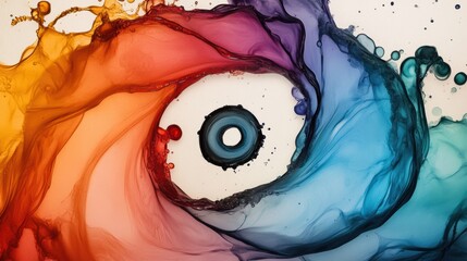 Poster - Vibrant Swirls of Colorful Liquid Dynamics