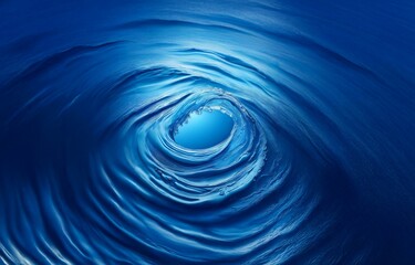 Leinwandbilder - A deep blue ocean wave curves and swirls into a hypnotic abyss.