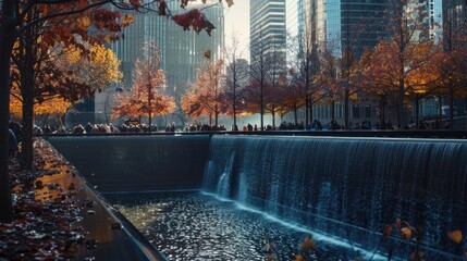 Poster - Waterfall in a urban park setting