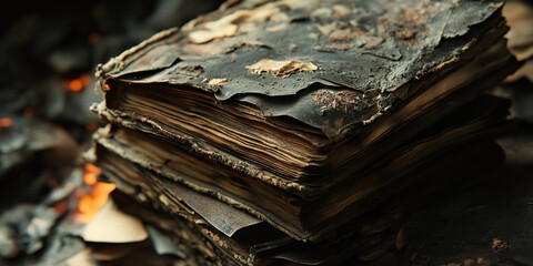 Wall Mural - Erased History: Burned books, deleted files, forgotten memories.