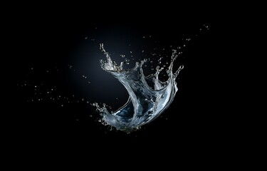 Aufkleber - A splash of water frozen in time, creating a crown-like shape against a dark background.