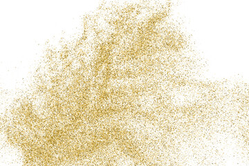 Wall Mural - Gold Glitter Texture Isolated On White. Amber Particles Color. Celebratory Background. Golden Explosion Of Confetti. Vector Illustration, Eps 10.