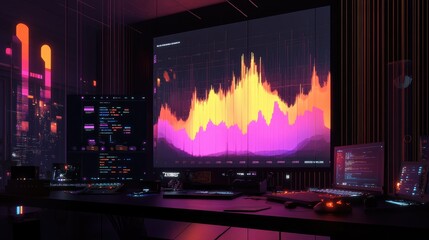 Poster - A panoramic view of a 3D histogram displayed on a screen, with interactive elements that allow users to manipulate the data and gain insights.