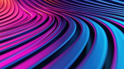 Poster - Abstract Flow of Colorful Waves in Motion