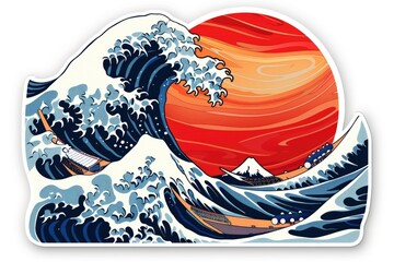 Poster - A vinyl sticker featuring an iconic wave design