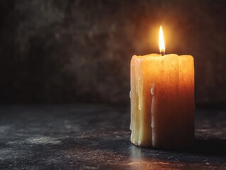 Canvas Print - Candle lit with dark background and space for text