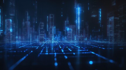 Poster - Digital Cityscape: A Futuristic Vision