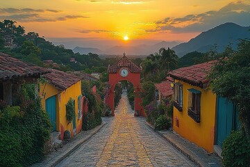 Stunning Santa Catalina Arch in a picturesque landscape with vibrant colors and clear blue skies