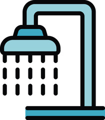 Sticker - Shower head pouring water, offering a refreshing and invigorating showering experience