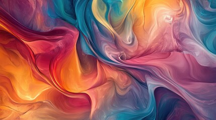Poster - A vibrant abstract background featuring swirling colors and fluid shapes, creating a sense of movement and energy, perfect for artistic or creative projects.