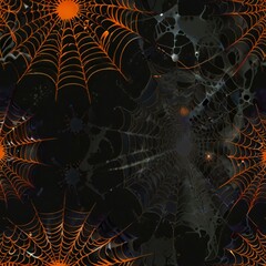 spider web with dew drops