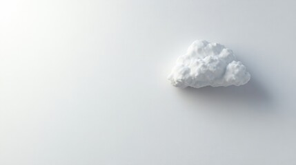Poster - Minimalist Cloud Symbol on White Background with Ample Space for Text