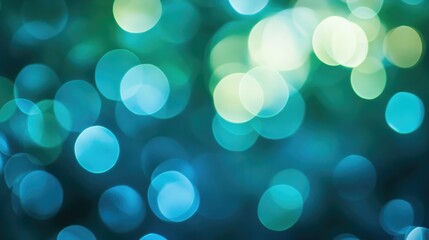 Poster - Abstract bokeh background featuring blue and green lights