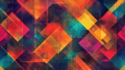 Fototapete - An intricate geometric abstract pattern with sharp angles and lines in contrasting colors, adding depth and a contemporary touch to any digital project.