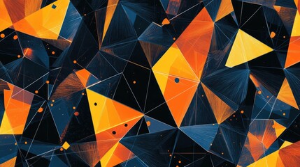 Fototapete - An intricate geometric abstract pattern with sharp angles and lines in contrasting colors, adding depth and a contemporary touch to any digital project.