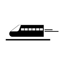 High-speed train icon, black and white minimalist design, modern transportation symbol, movement, speed, innovation in mobility, clean lines, simple geometric shapes.