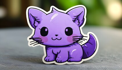 Charming purple kawaii sticker design full of cuteness and whimsy