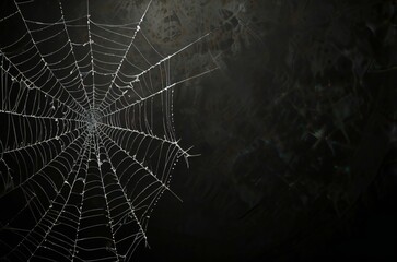 spider web with dew drops