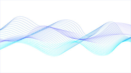 Wall Mural - abstract flow of colored transparent waves.abstract background with blue and purple wave lines on wh