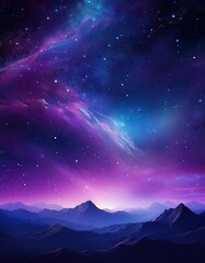 Poster - Purple night sky with stars