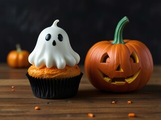 halloween pumpkin cupcake