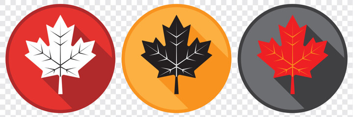 Wall Mural - red canada maple leaf icon image vector. maple leaf logo vector icon isolated on transparent backgro
