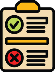 Aufkleber - Clipboard showing checkmark for approve and cross for reject symbol representing the concept of acceptance and refusal