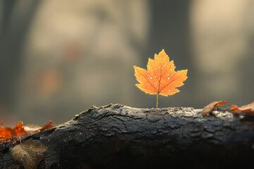 Wall Mural - autumn leaf on the ground