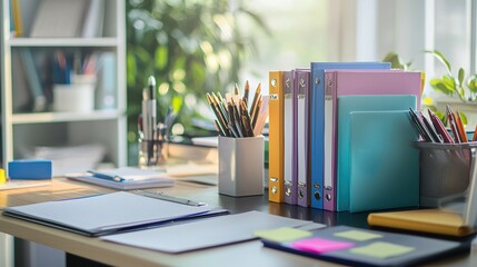 Poster - Office Desk with Supplies and Organized Workspace