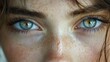 © The Singularity - Close-up Portrait of a Woman's Eyes with Freckles