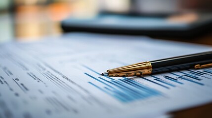 Poster - Close-Up of Business Financial Paperwork and Reports