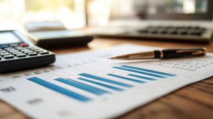 Poster - Close-Up of Financial Documents and Charts