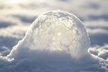 Wall Mural - A Delicate Icicle Formation in a Snowy Landscape