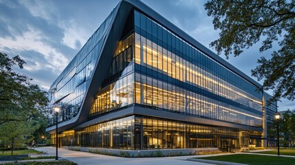 Poster - Modern Corporate Building with Angular Design