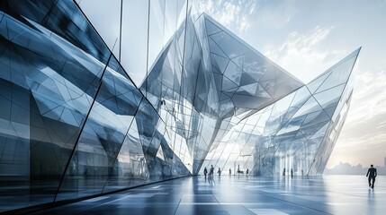 Poster - Modern Corporate Building with Sleek Design and Reflections