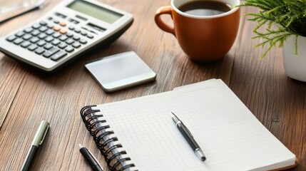 Poster - Cozy Office Desk Setup with Essential Supplies