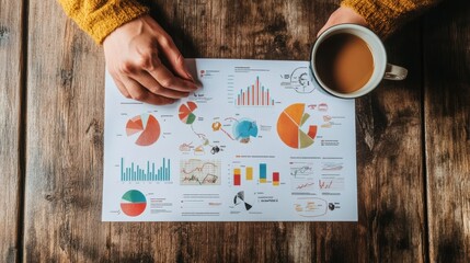 Poster - Business Strategy Planning with Charts and Coffee