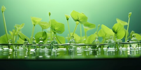 Poster - green grass and flowers