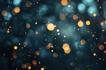 Poster - Soft focus illumination and floating elements in motion against a dim background