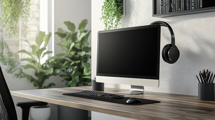 Poster - Modern Home Office Setup with Desktop Computer