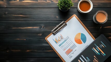 Poster - Neatly Arranged Business Papers on Clipboard