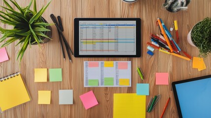 Poster - Organized Desk Setup for Project Timelines