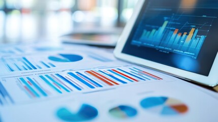 Poster - Project Planning with Charts and Graphs on a Desk