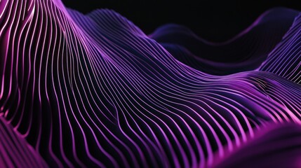 Poster - Abstract Purple  Wavy Lines