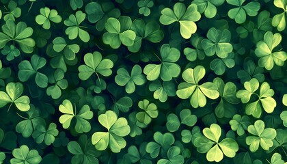 Wall Mural - A seamless background of shamrocks