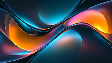 Poster - A colorful, abstract design with a blue and orange swirl