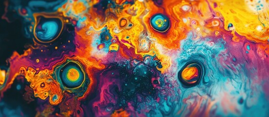 Wall Mural - Vibrant abstract background featuring a colorful texture with chaotic elements A visual art piece in psychedelic style that embodies surrealism