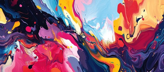 Wall Mural - Vivid abstract background featuring vibrant colors and chaotic elements A psychedelic visual representation in the realm of surreal art